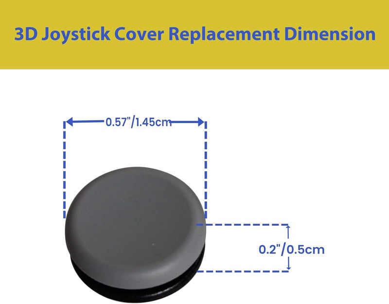 Timorn Analog Stick Cap Circle Pad Replacement 3D Joystick Cover for New 3DS / 3DS / 3DSLL / 3DSXL / 2DS Controller (Dark Gray) - Image 5